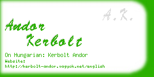 andor kerbolt business card